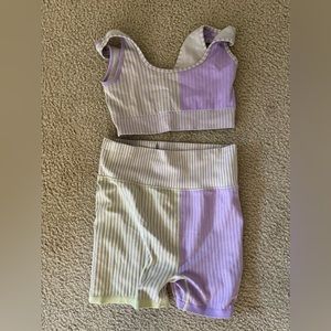 Free people (FP movement) workout set with biker shorts and sports bra